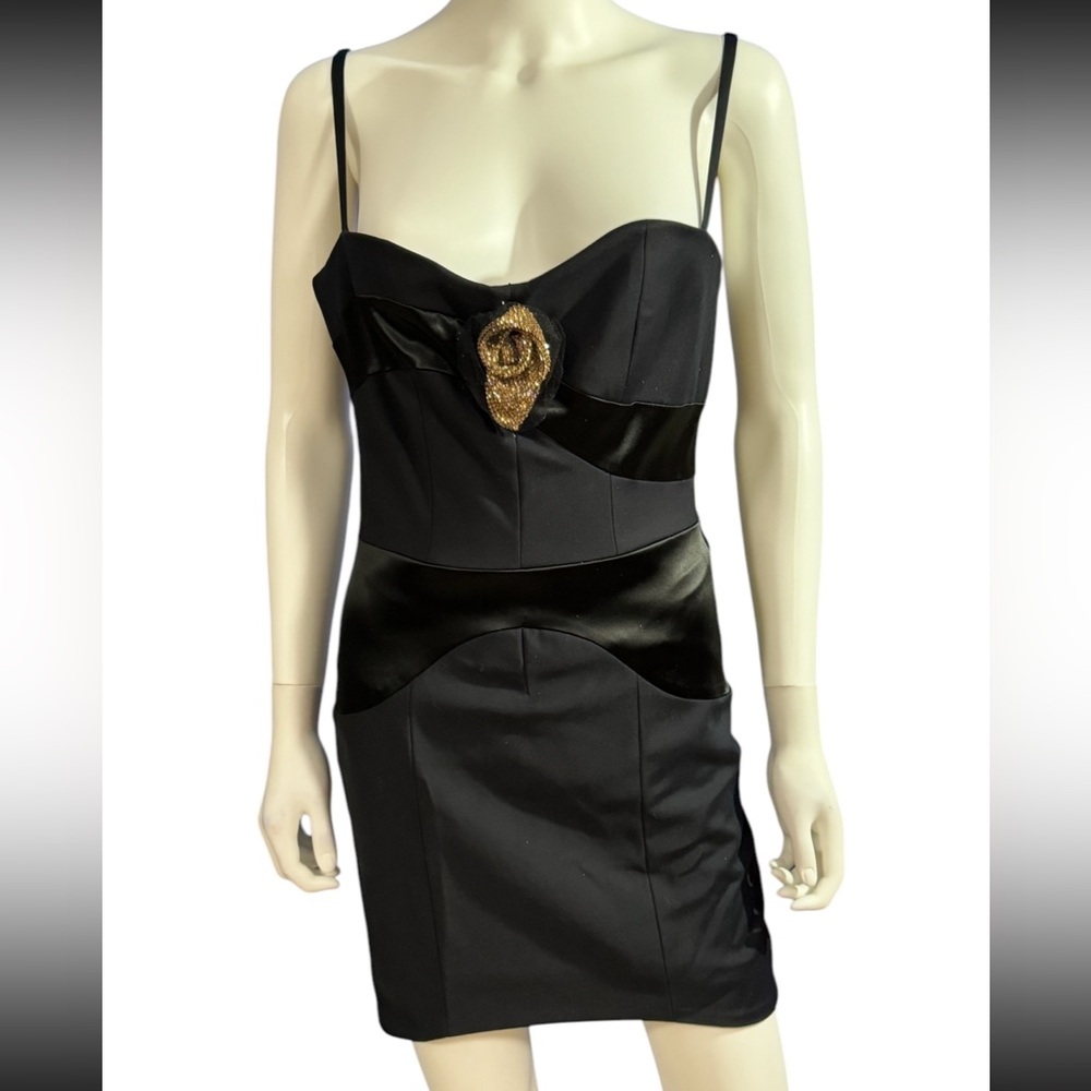 Dolce & Gabbana Faux Leather Little Black Dress 40